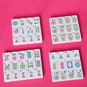 Luxury Custom Melamine <b>Mahjong</b> <b>Set</b> with Four Layers and Storage Box Business Gift High-end Gift US <b>Mahjong</b> Tiles - Product Image 4