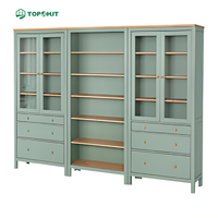 Meubles de salon multifonctionnels sur mesure pour projets d'appartements de l'usine Topohut, ensembles d'armoires de cuisine en bois