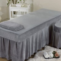 Draps de table de massage en velours, couvre-lit