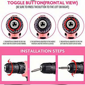 Perceuse à percussion sans fil au lithium de qualité avec logo personnalisé, rose, pour femmes, vente en gros - Product Image 3