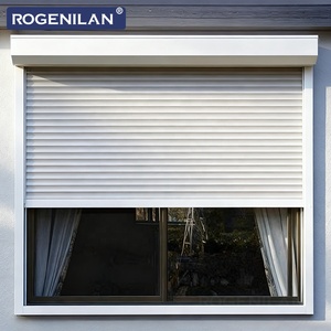 Persianas enrollables eléctricas verticales comerciales Rogenilan, persianas enrollables antirrobo de aluminio negro para exteriores - Product Image 3