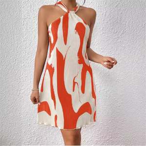 Nouveau printemps et été imprimé sexy hors épaule à lacets lâche femmes robe dames - Product Image 2