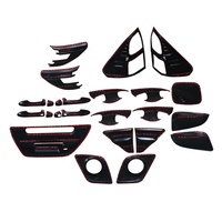 Accessoires extérieurs, garniture demi-couverture en ABS noir, kit carrosserie complet 9 pièces trd Combo pour Toyota Hilux 2015-2017 REVO