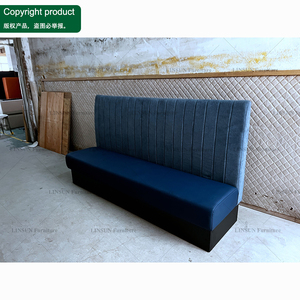Ensemble de mobilier de boîte de nuit : banquette en PU bleu, table basse lumineuse à LED, canapé de luxe pour KTV, <span class=keywords><strong>bar</strong></span>, pub et lieux de divertissement - Product Image 3