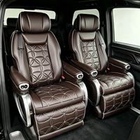 Siège de capitaine en cuir Nappa pour MPV, marron foncé, avec repose-jambes électrique inclinable, pour accessoires de réaménagement MPV