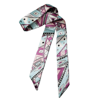 Femmes Vintage Satin Ruban Écharpe Cheveux Accessoires Coloré Motif Français Collier En Gros Satin Satins Écharpes