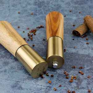 Moulin à poivre et à sel manuel en <span class=keywords><strong>bois</strong></span> d'acacia Outils pour herbes et épices Outils de cuisine Moulins à poivre - Product Image 5