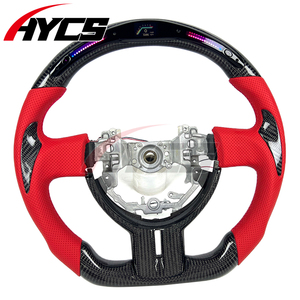 Volante Deportivo Personalizado con LED, RPM, Cuero Rojo y Fibra de Carbono para Toyota 86 GR86 GT86 TRD GTS Estilo Cb para Subaru BRZ <span class=keywords><strong>STI</strong></span> <span class=keywords><strong>Ts</strong></span> - Product Image 4