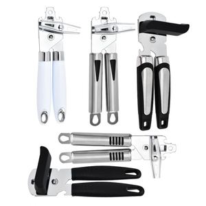Abrelatas Manual de Acero Inoxidable Multifuncional, Resistente, Clásico y Fácil de Usar, Color Negro, para Cocina - Product Image 1
