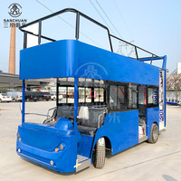 Prix bon marché Ville électrique à piles Open Top voiture de navette touristique Visite Bus à deux étages pour parc d'attractions