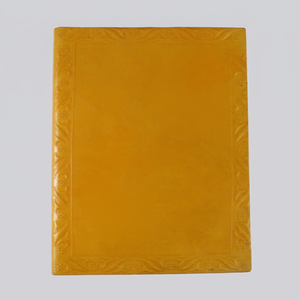 Cuaderno de tapa dura de cuero amarillo Camelon Exports con diseño floral en relieve, 48 hojas, origen Rajasthan, promocional - Product Image 1