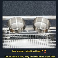 Cage à oiseaux en acier inoxydable pour grands perroquets, entièrement soudée, anti-rouille, volière avec plateforme d'activités supérieure