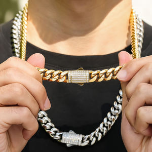 بيع بالجملة قلادة 18 قيراط ذهبية مخصصة سلسلة ربط كوبية ذهبية 24 قيراط سلسلة ميامي كوبية سلسلة 20-ميامي سلسلة كوبية - Product Image 4