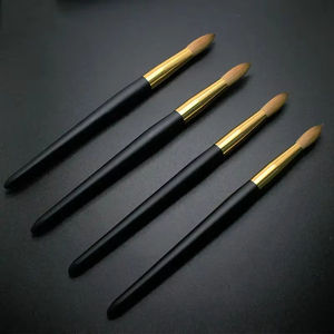 Pinceau à ongles ovale en poils de Kolinsky, manche noir, pinceau pour peinture acrylique 3D, logo personnalisé, outil de manucure - Product Image 1