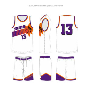 Jugend-Basketball-Uniformen Lila - Individuell Bedrucktes Sublimiertes Schnelltrocknendes Team-Trikot-Shorts-Set für Sommer Atmungsaktiv 100% Polyester - Product Image 5