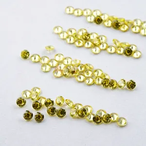 Loose Gemstone small sizes Zirconia 0.9-3.0mm Zircon Light Yellow Round Brilliant Cubic Zirconia For Gemstone Jewelry