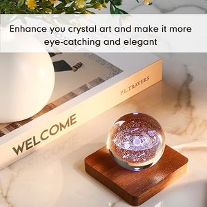 Lampada Sfera di Cristallo 3D Sistema Solare, <span class=keywords><strong>Pianeti</strong></span> Luminosi, Luce Decorativa per Casa con Base in Legno, Altri Prodotti Artigianali in Cristallo - Product Image 2