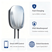 Station de recharge murale pour véhicules électriques OEM personnalisée 7kW 11kW 22kW Type 2 AC, chargeur mural intelligent avec contrôle WiFi par application, chargeur de voiture électrique