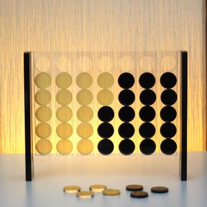 Jeu de Connect Four en acrylique transparent personnalisé en gros avec logo sérigraphié pour le divertissement familial - Product Image 4