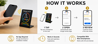 بطاقة مراجعة جوجل بتقنية NFC NTAG215 من البلاستيك PVC بتردد 13.56 ميجاهرتز، بطاقة ذكية لمراجعة المطاعم بلمسة لامعة/غير لامعة مع شعار مخصص OEM
