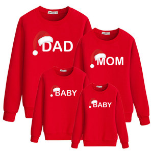 Vêtements de Noël Père Mère Bébé pour la Famille, Tenues Assorties Pull à Capuche Mère Fille Père <span class=keywords><strong>Fils</strong></span>, Chandail de Noël - Product Image 3