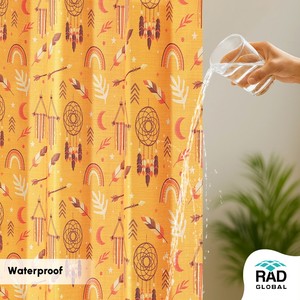 Rideaux Imprimés Floraux Imperméables Jaune Joyeux avec Tissu en Polyester Teint en Masse pour Utilisation Extérieure sur Patio et Balcon - Product Image 4