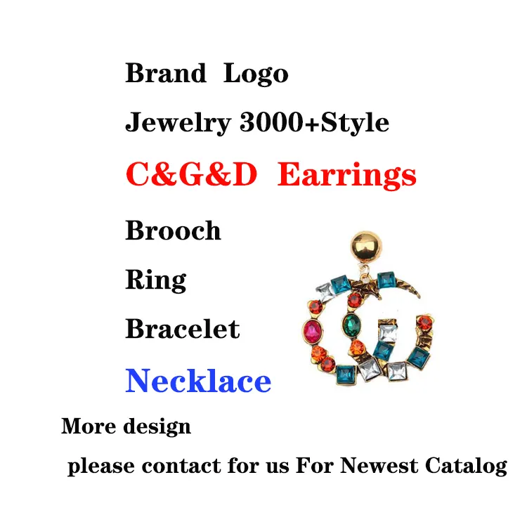 Neue Marke Design Brief CC GG Kristall Strass Creolen Mode Statement Ohrringe für Frauen Geschenke Schmuck Großhandel