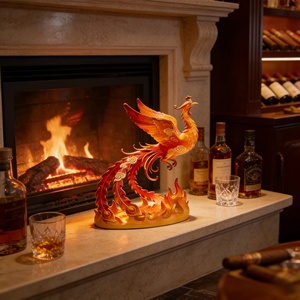 Ornamento Fenice, Simbolo di Rigenerazione e Speranza, Adatto per Regali o Decorazioni, Artigianato in Bronzo Personalizzato da Bozhi Art - Product Image 3