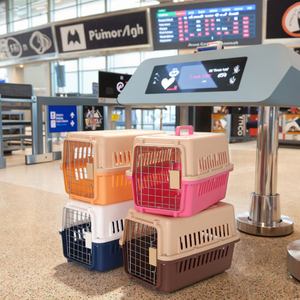 Hãng Hàng Không Được Phê Duyệt Sang Trọng Nhựa Pet Carrier Lớn Ngoài Trời Di Động Có Thể Gập Lại Du Lịch Lồng Có Thể Điều Chỉnh Thoáng Khí Ấm Áp Cho Chó Mèo - Product Image 1