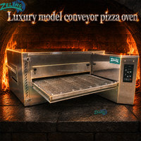 Commerciële 32 inch transportbandpizzaoven, elektrisch/gas, automatische pizza bakapparatuur voor bakkerijen
