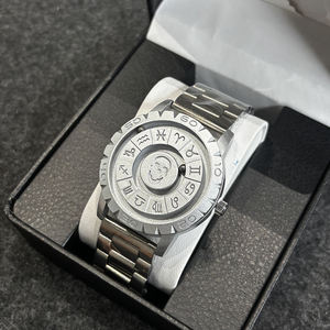 Montre à quartz pour homme Skull Twelve <span class=keywords><strong>Galaxy</strong></span> <span class=keywords><strong>Watch</strong></span>, <span class=keywords><strong>cadran</strong></span> rotatif en acier inoxydable, bracelet en métal, montre à quartz - Product Image 1