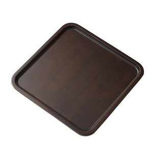 Bamboo Serving <b>Trays</b> Walnut Color Rectangular Round Multifunctional Tea <b>Snack</b> Plate Residential Use Lacquered Finish - Product Image 5