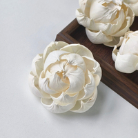 Fleur de pivoine en bois de Sola de 6 cm, écologique, parfumée, sans fumée, aromathérapie, remplacement artisanal pour mariage, Saint-Valentin, Noël