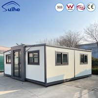 Casa Contenedor Moderna de Acero con Doble Ala Expandible Personalizada, Hogar Prefabricado Plegable, Villa Móvil OEM ODM con Sala de Estar