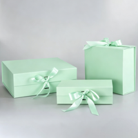 Luxuriöse Maßgefertigte Geschenkbox mit Schleife, Magnetverschluss, Starre Verpackung, Hochzeits-Kartonboxen mit Schleifenknoten, Klappbare Versandbox