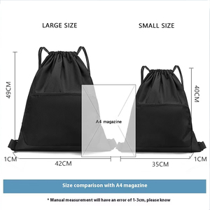 High Quality Custom Logo Gym Bag Large Capacity Waterproof Polyester Sports <strong>Drawstring</strong> <strong>Backpack</strong> for Promotional with Thick Strap - Product Image 2