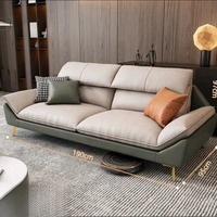 Luxuriöses Echtleder Chesterfield L-förmiges Dreisitzer-Sofa Verstellbar Modern Minimalistisch Wohnzimmer-Sofa