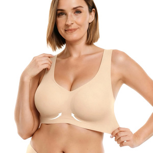 Womens Jelly <strong>Bras</strong> No Underwire Seamless Full Coverage Support Lift <strong>Pull</strong> <strong>on</strong> Bralette Comfort Everyday Sports Tshirt <strong>Bra</strong> - Product Image 6