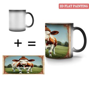 Taza Mágica Negra Esmerilada de 11 oz, Taza de Té de Cerámica que Cambia de Color con el Calor - Product Image 4
