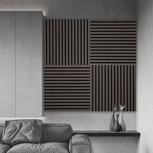 Panneaux acoustiques insonorisés 60*<span class=keywords><strong>60mm</strong></span> Panneaux muraux en <span class=keywords><strong>laine</strong></span> <span class=keywords><strong>de</strong></span> <span class=keywords><strong>bois</strong></span> fumée foncée naturelle Panneau acoustique à lattes en <span class=keywords><strong>bois</strong></span> - Product Image 3