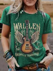 European American Style In-Stock Short Sleeve Nashville Dream Guitar T-Shirt Comfortable Summer Wear Custom Print Shirts - Product Image 4