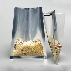Großhandel einseitige transparente Tasche 3 Seiten dichtung Aluminium folie flache Tasche Lebensmittel verpackung Vakuum beutel