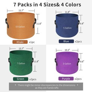 Sacs <span class=keywords><strong>de</strong></span> culture <span class=keywords><strong>de</strong></span> plantes en feutre <span class=keywords><strong>de</strong></span> tissu coloré le plus épais 10/7/5/3 gallons tailles variées pépinière fleur PP étiquettes <span class=keywords><strong>de</strong></span> pommes <span class=keywords><strong>de</strong></span> terre PP planteur sacs <span class=keywords><strong>de</strong></span> culture - Product Image 3