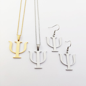 Pendientes Colgantes Personalizados de Psicología, Acero Inoxidable con PVD de Oro de 18K, Símbolo Psi Psíquico, Joyería, Regalo para Psiquiatra/Psicólogo - Product Image 4