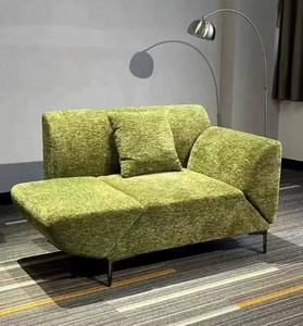 Fauteuil lounge minimaliste italien, canapé-lit en tissu rétro français pour salon, canapé simple pliable en une seule pièce - Product Image 2