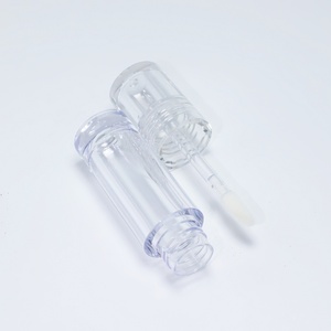 Stock New All <b>Clear</b> Round 8ML 7ML Empty Lip <b>Gloss</b> Wand Tube Container Big Brush Applicator Plastic Lipgloss Bottle Tubes No Logo - Product Image 5