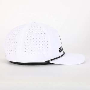 Vente en gros Casquette de baseball unisexe en polyester avec logo brodé imperméable et ajustable toutes saisons 5 panneaux personnalisée de haute qualité - Product Image 4