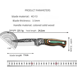 Cuchillo de Carnicero Forjado a Mano para Deshuesar Cerdo, Cabeza de Acero Tallada con Mango de Madera, Cuchillo de Carnicero para Deshuesar - Product Image 6