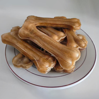 Os à mâcher pressés en cuir de vache brut de 4 pouces pour chiens, friandises saines pour animaux de compagnie, os à mâcher pour le nettoyage des dents, snacks pour chiens