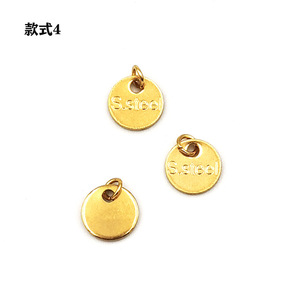 Colgante de acero inoxidable dorado con logotipo personalizable, joyería DIY, colgante redondo pequeño para regalo, accesorio de cadena H1030 - Product Image 5